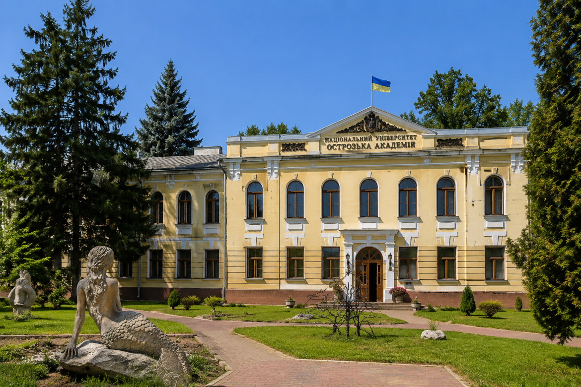 Будівля Національного університету «Острозька академія» в Острозі. Один із найстаріших освітніх центрів України та визначна історико-архітектурна пам’ятка.